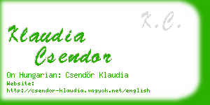 klaudia csendor business card